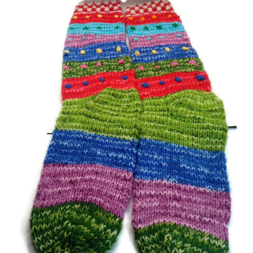 Winter Knitted Wool Leg Warmers, Handcrafted for Warmth and Comfort